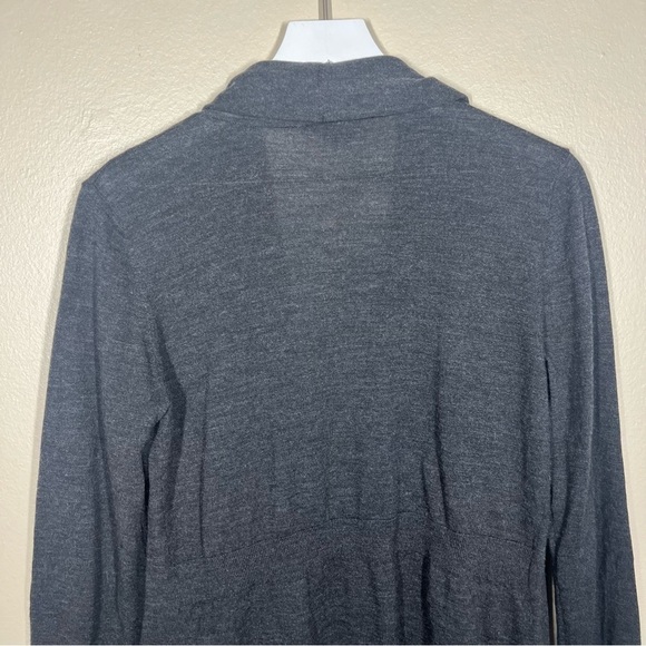 Theory Womens Maritza B Preen Open Wool Cardigan Sweater Size Large Dark Gray - Picture 9 of 11